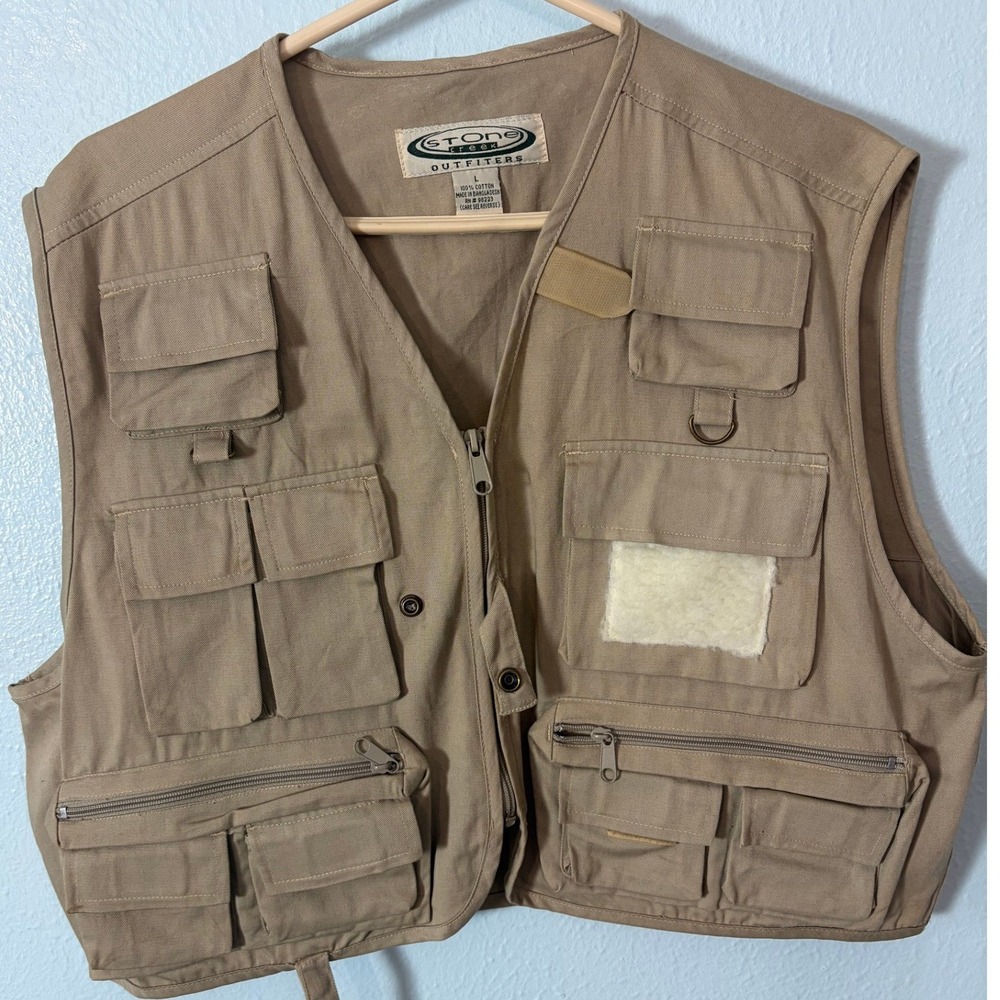 Stone Creek Outfitters Mens Cotton Fishing Utility Vest Fly Fishing Gorpcore